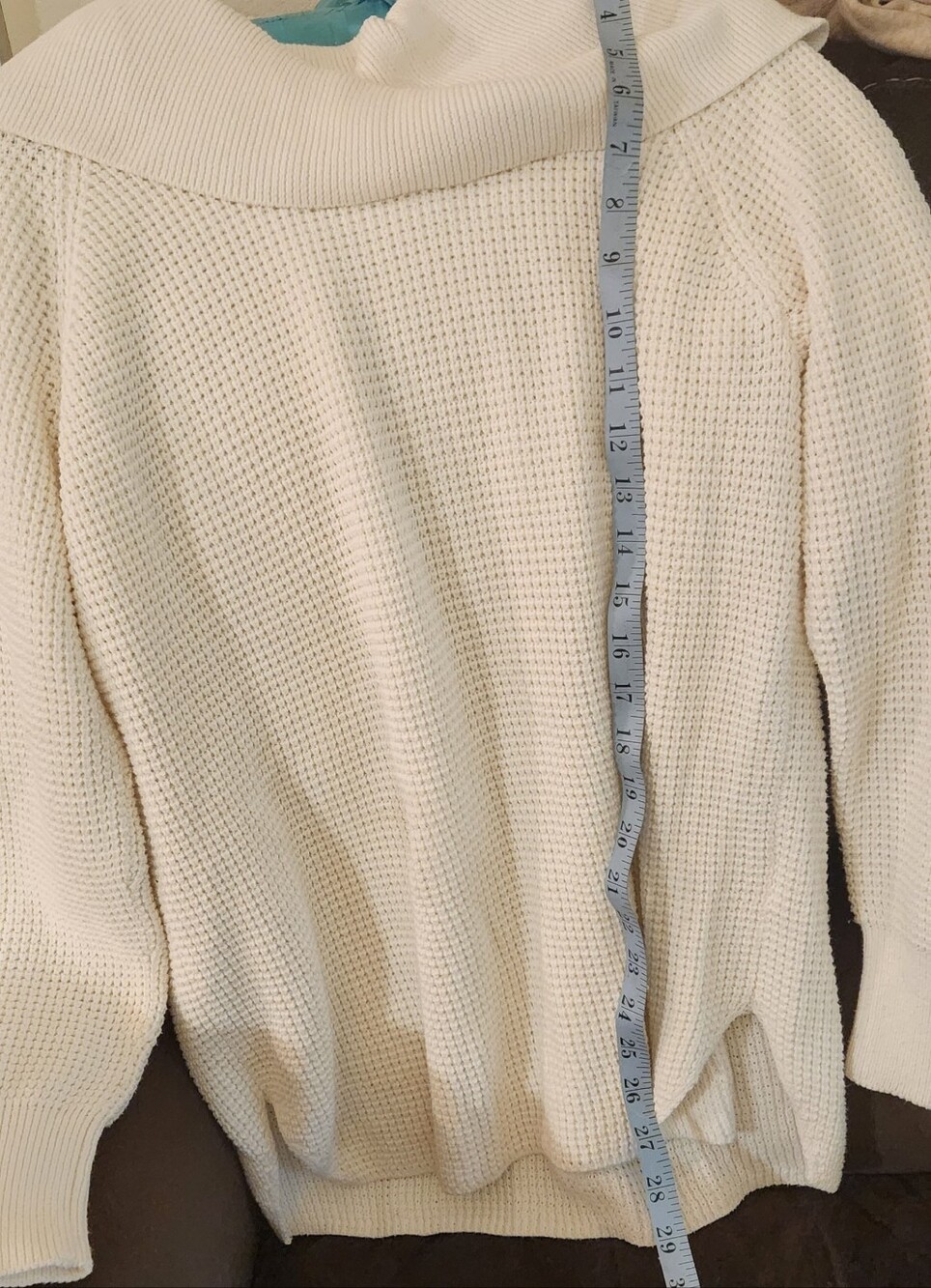 Michael Kors Women's Cream Waffle Knit Cowl Neck Sweater